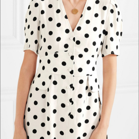 RIXO London Dots Laura Button Down Mini Dress M - Picture 4 of 6